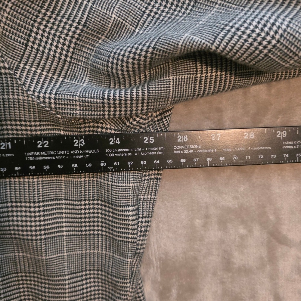 Frank & Eileen relax Button Shirt Women XL Grey Plaid Glen Check Woven in Italy - Picture 6 of 12